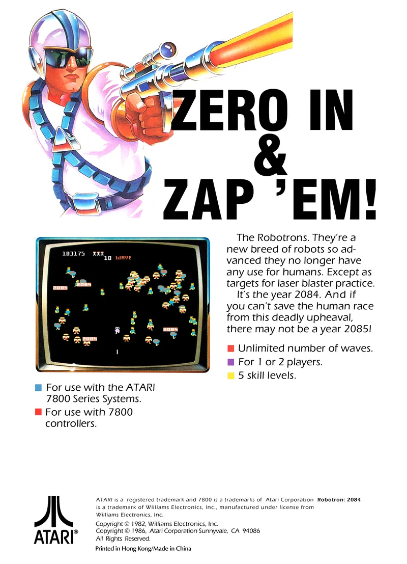 Robotron: 2084 box back