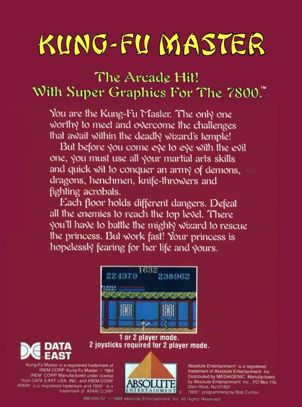 Kung-Fu Master box back