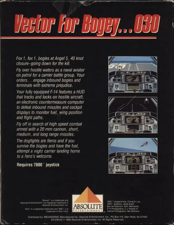 Tomcat: The F-14 Fighter Simulator box back