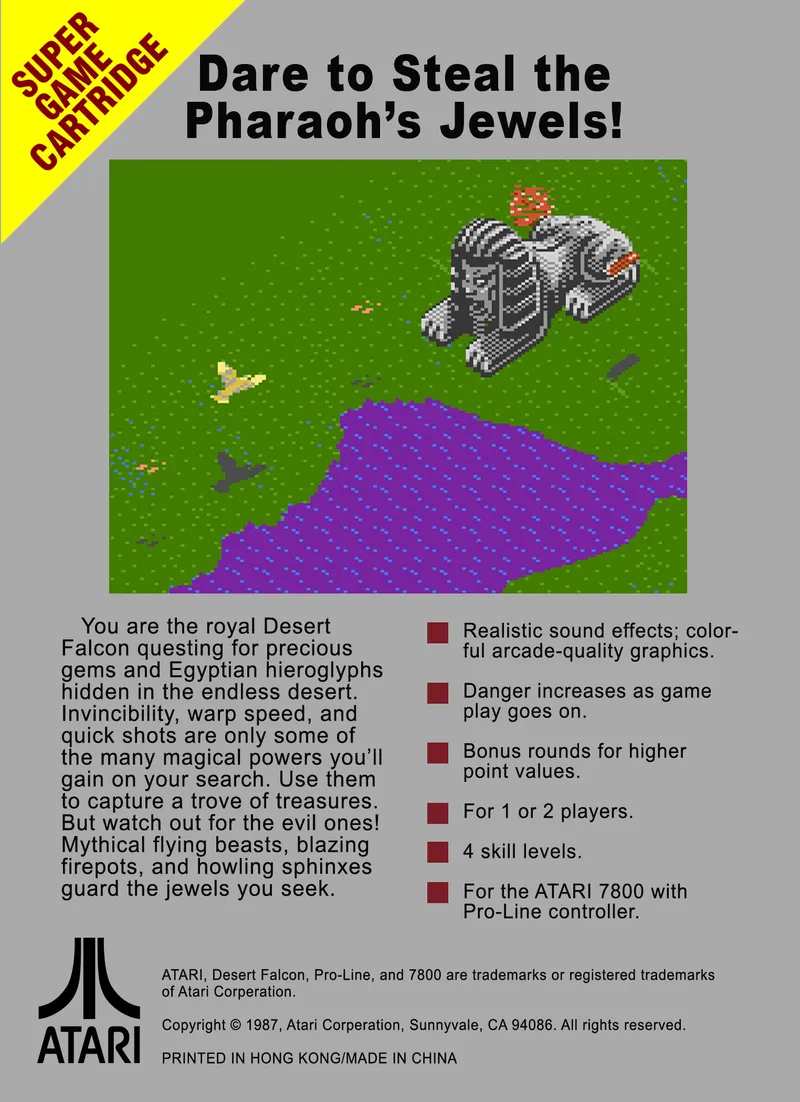Desert Falcon box back