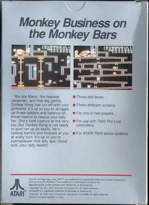 Donkey Kong box back