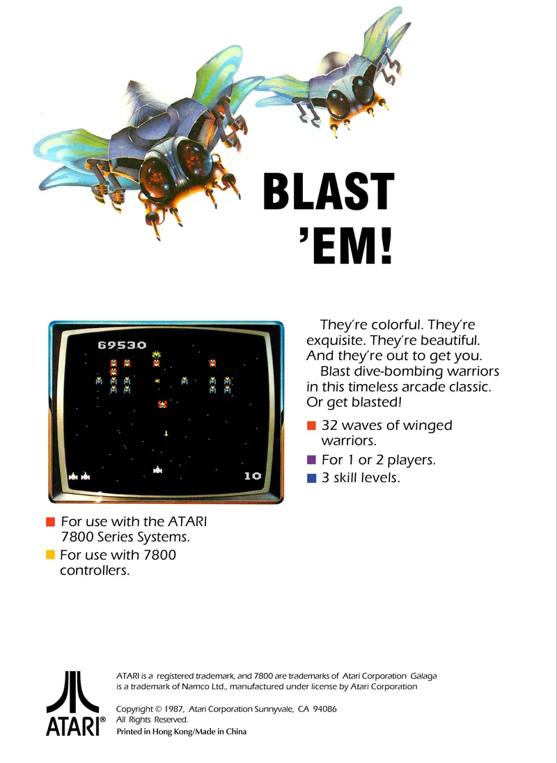 Galaga box back