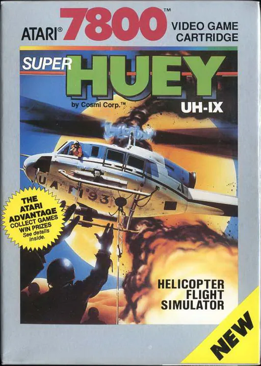 Super Huey UH-IX cover art for Atari 7800