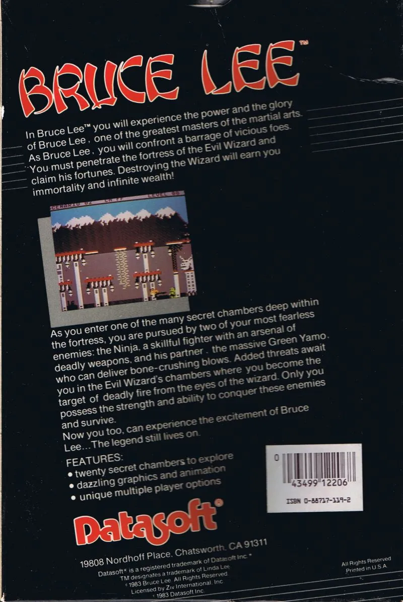 Bruce Lee box back