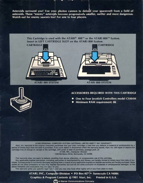 Asteroids box back