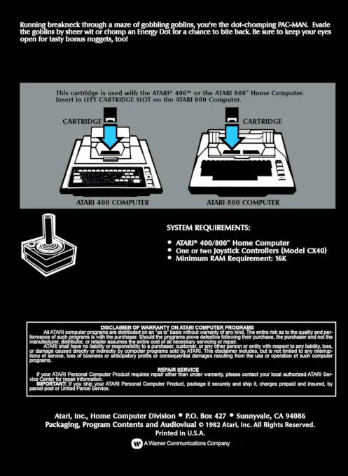 Pac-Man box back