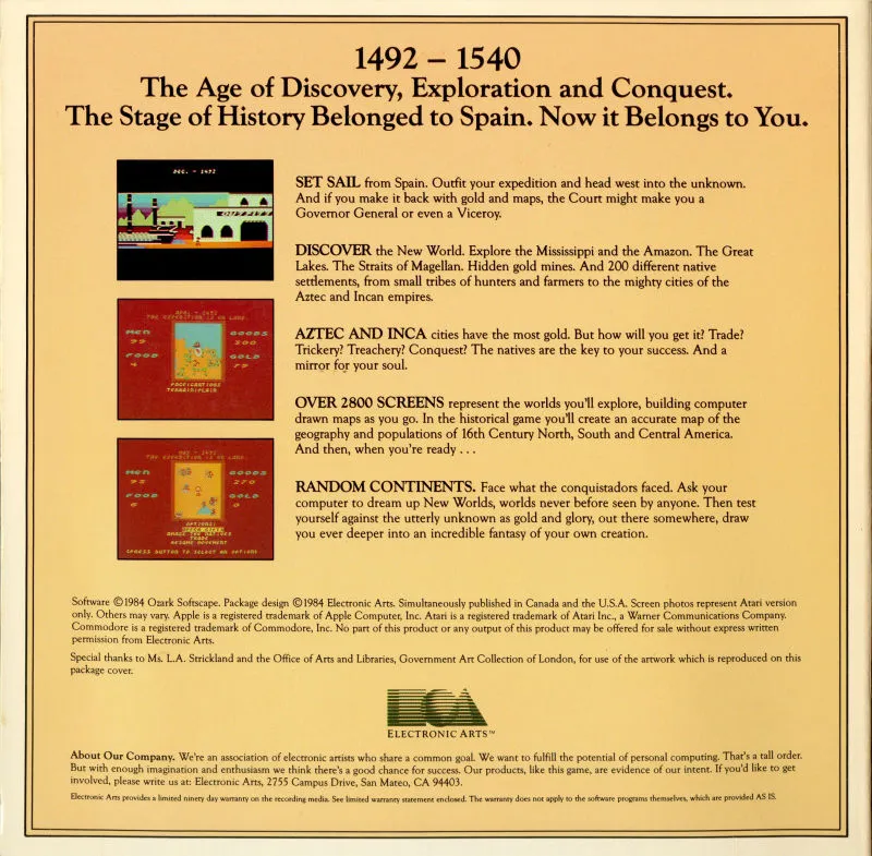 Seven Cities of Gold box back
