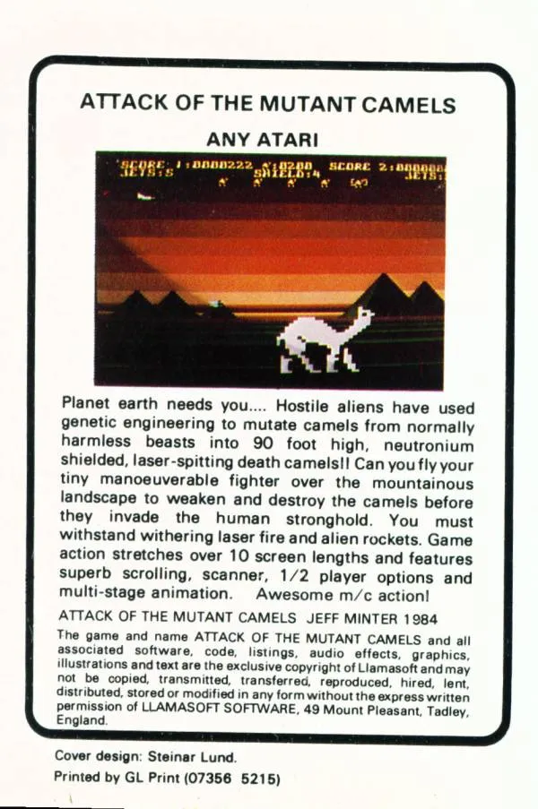 Attack of the Mutant Camels box back