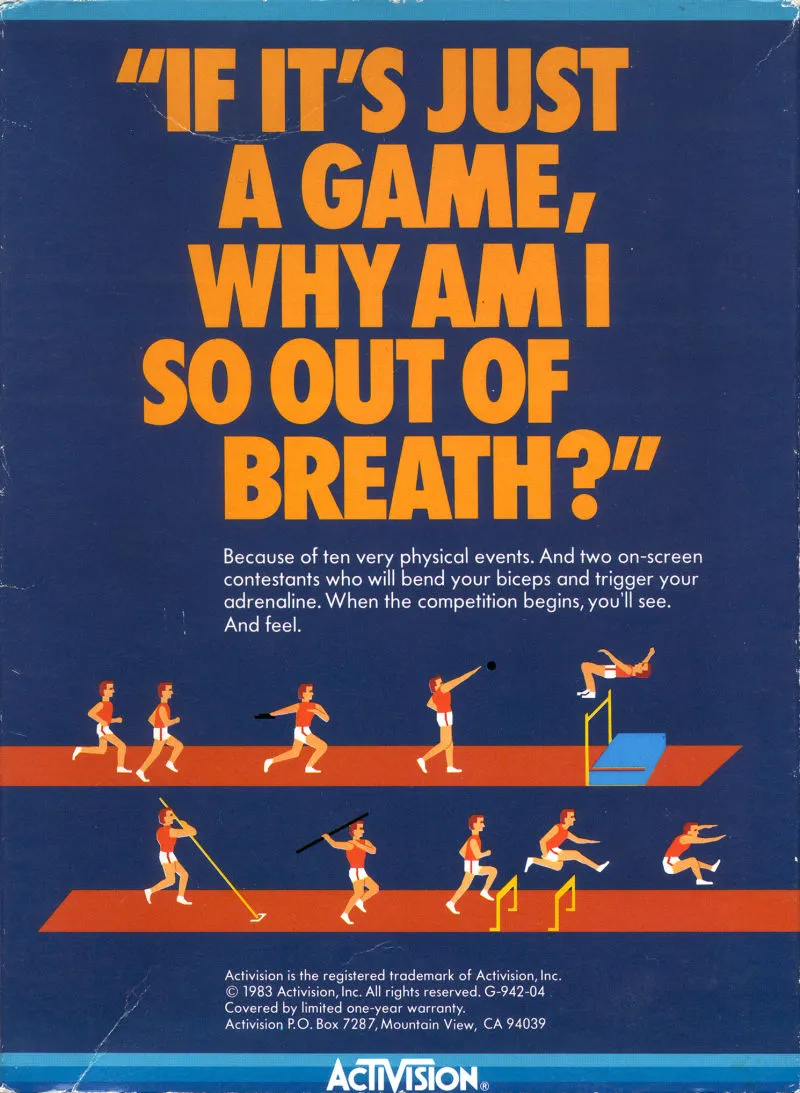 The Activision Decathlon box back