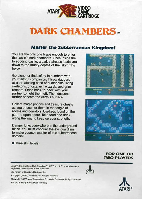 Dark Chambers box back