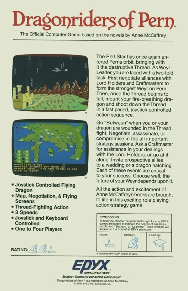 Dragonriders of Pern box back