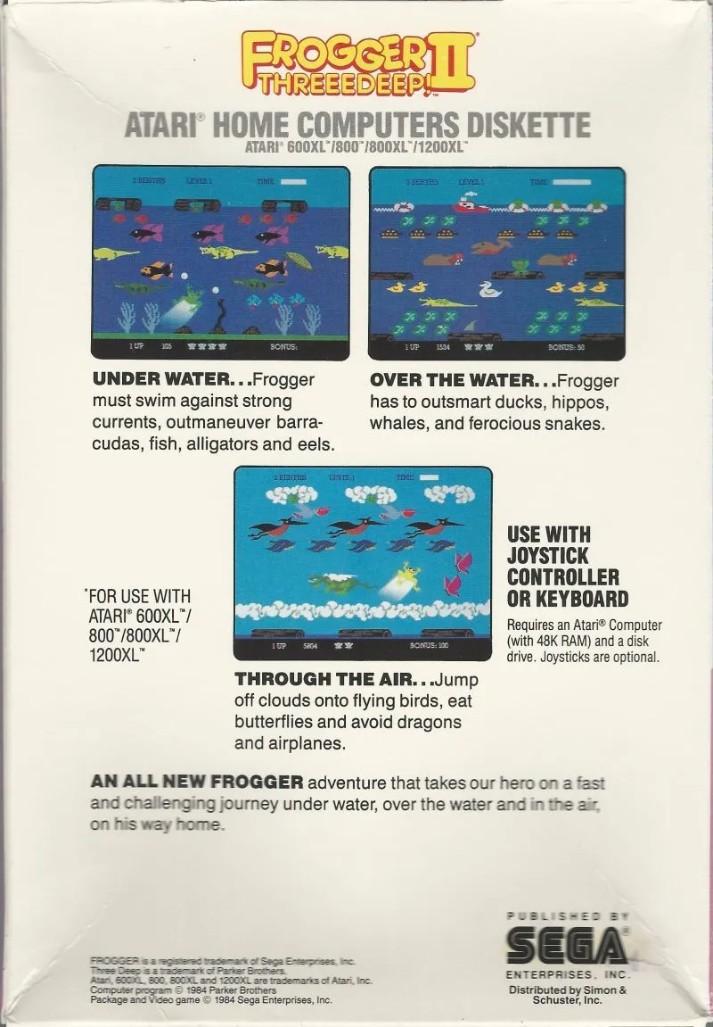 Frogger II: Threeedeep! box back