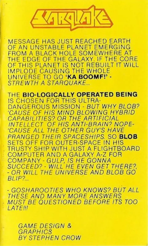 Starquake box back