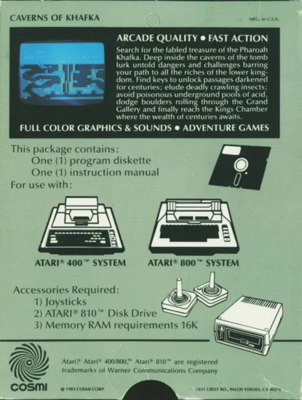 Caverns of Khafka box back