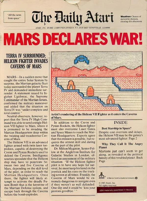 Caverns of Mars box back