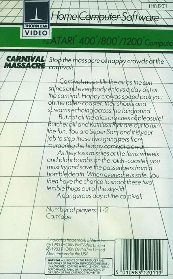Carnival Massacre box back
