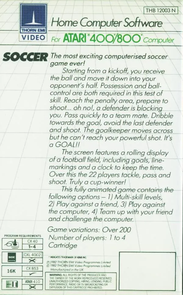 Soccer box back