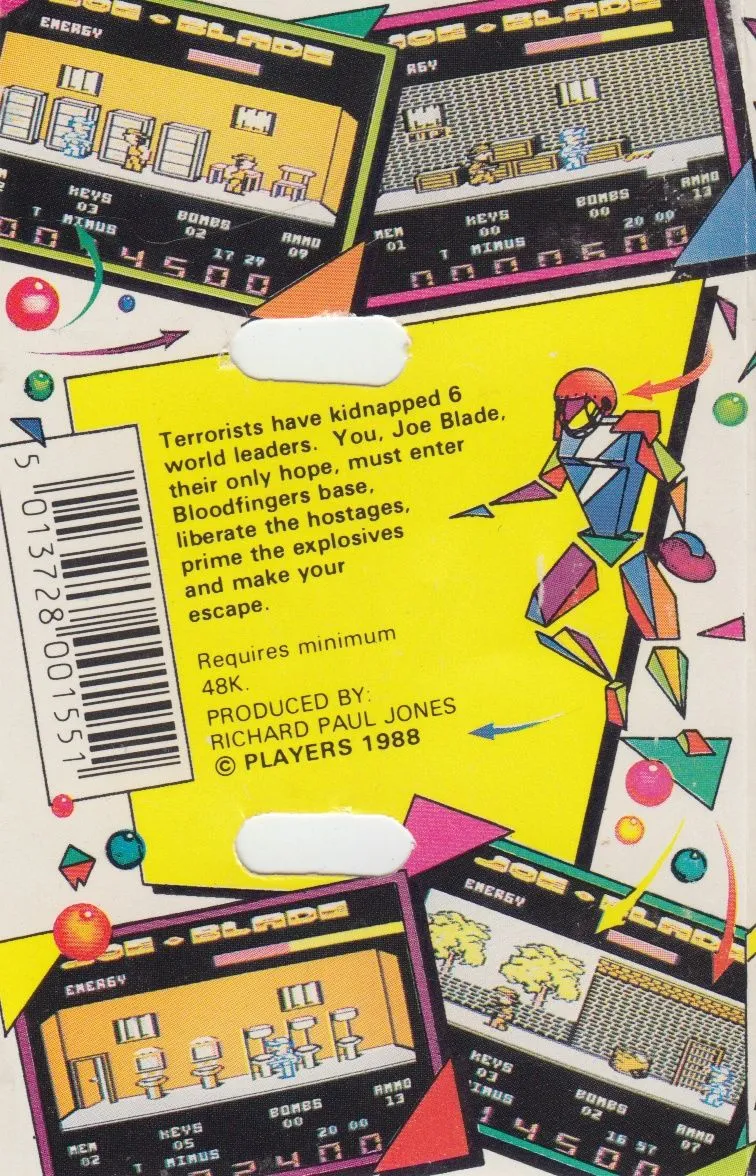 Joe Blade box back