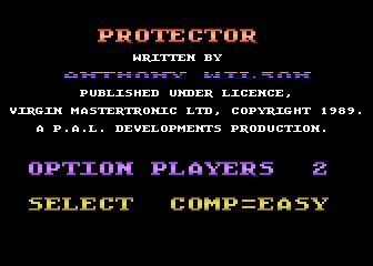 Backdrop artwork for Protector (Mastertronic)