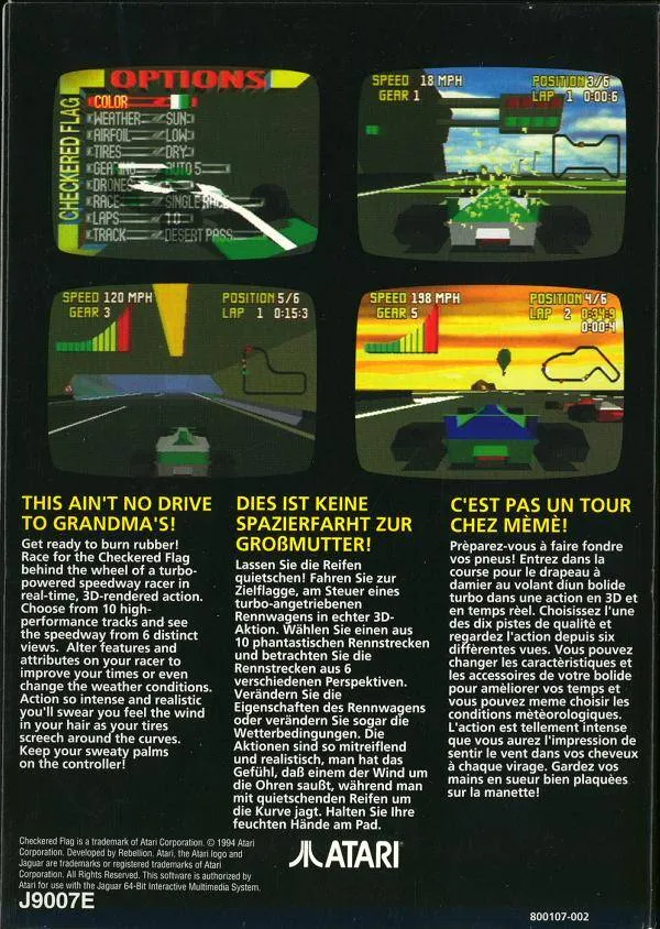 Checkered Flag box back