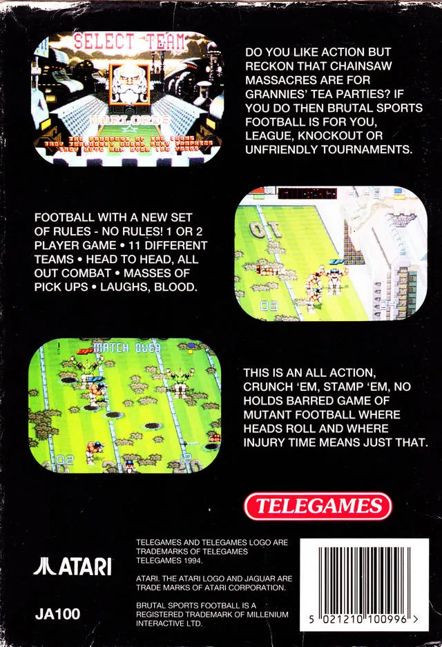 Brutal Sports Football box back
