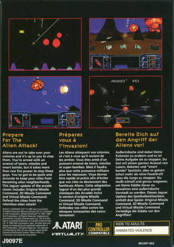 Missile Command 3D box back