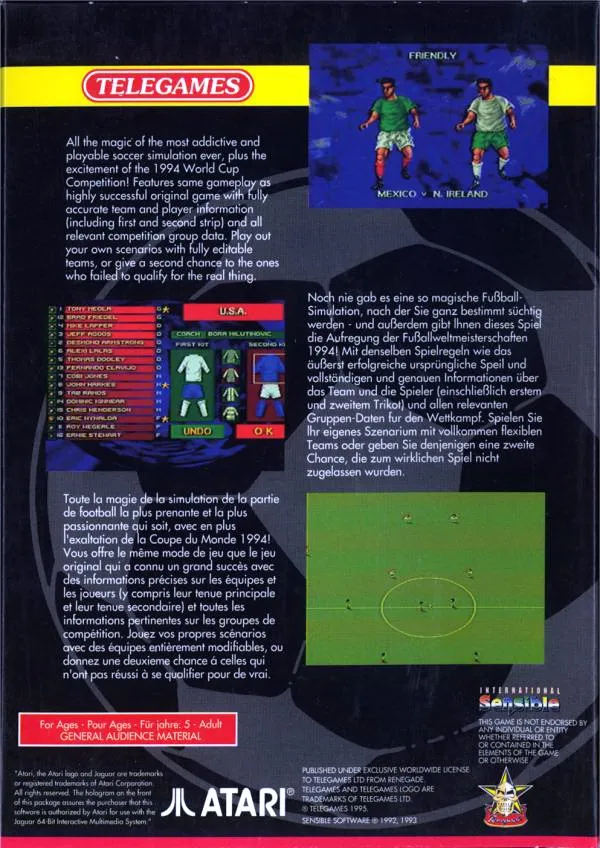 International Sensible Soccer box back