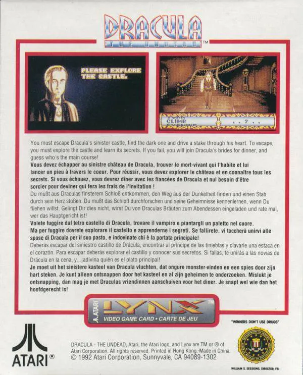 Dracula: The Undead box back