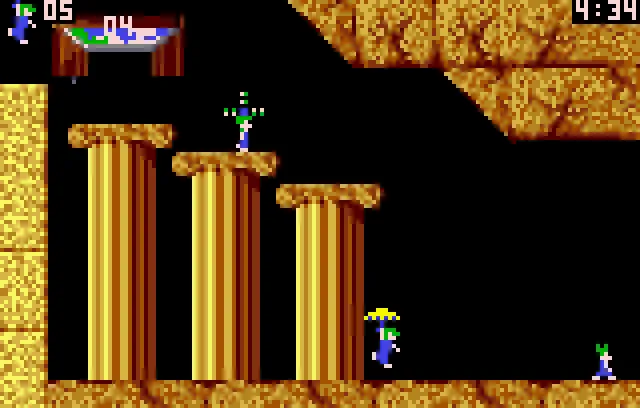 Backdrop artwork for Lemmings