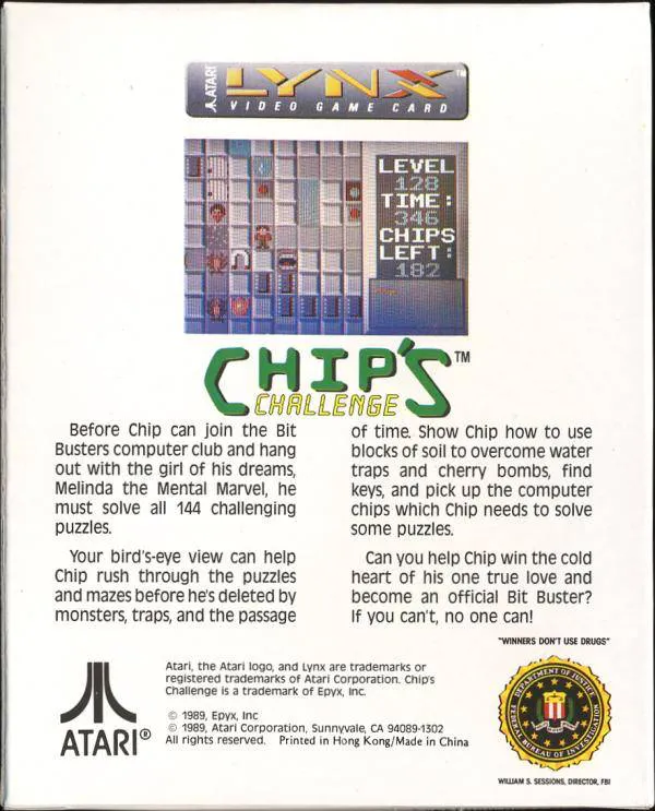 Chip's Challenge box back