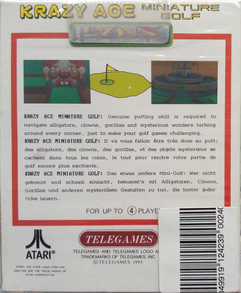 Krazy Ace Miniature Golf box back