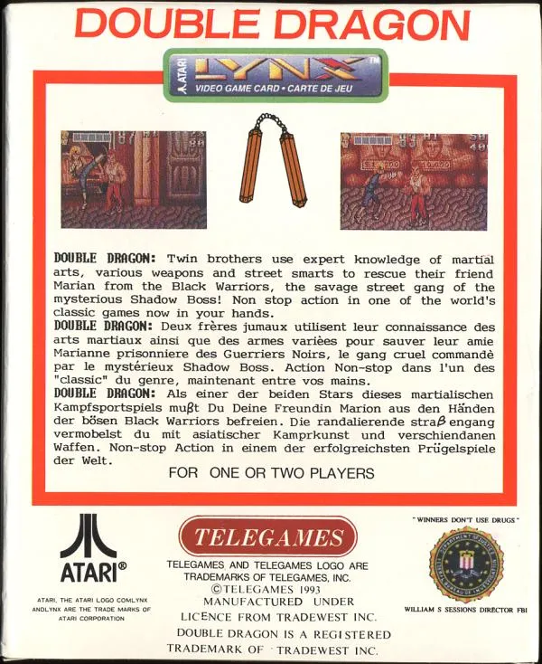 Double Dragon box back