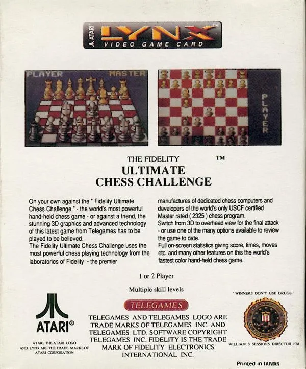 The Fidelity: Ultimate Chess Challenge box back