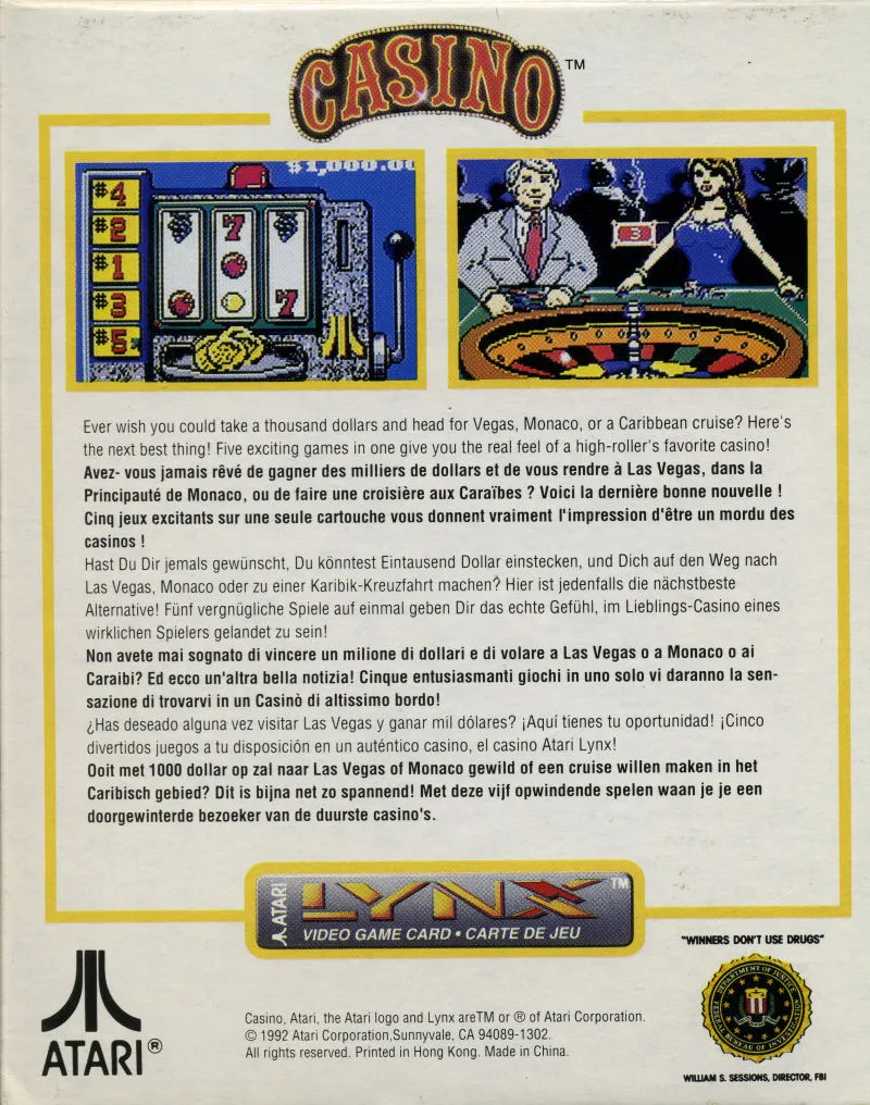 Lynx Casino box back