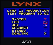 Lynx II Production Test Program cover art for Atari Lynx
