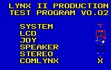Lynx II Production Test Program screenshot