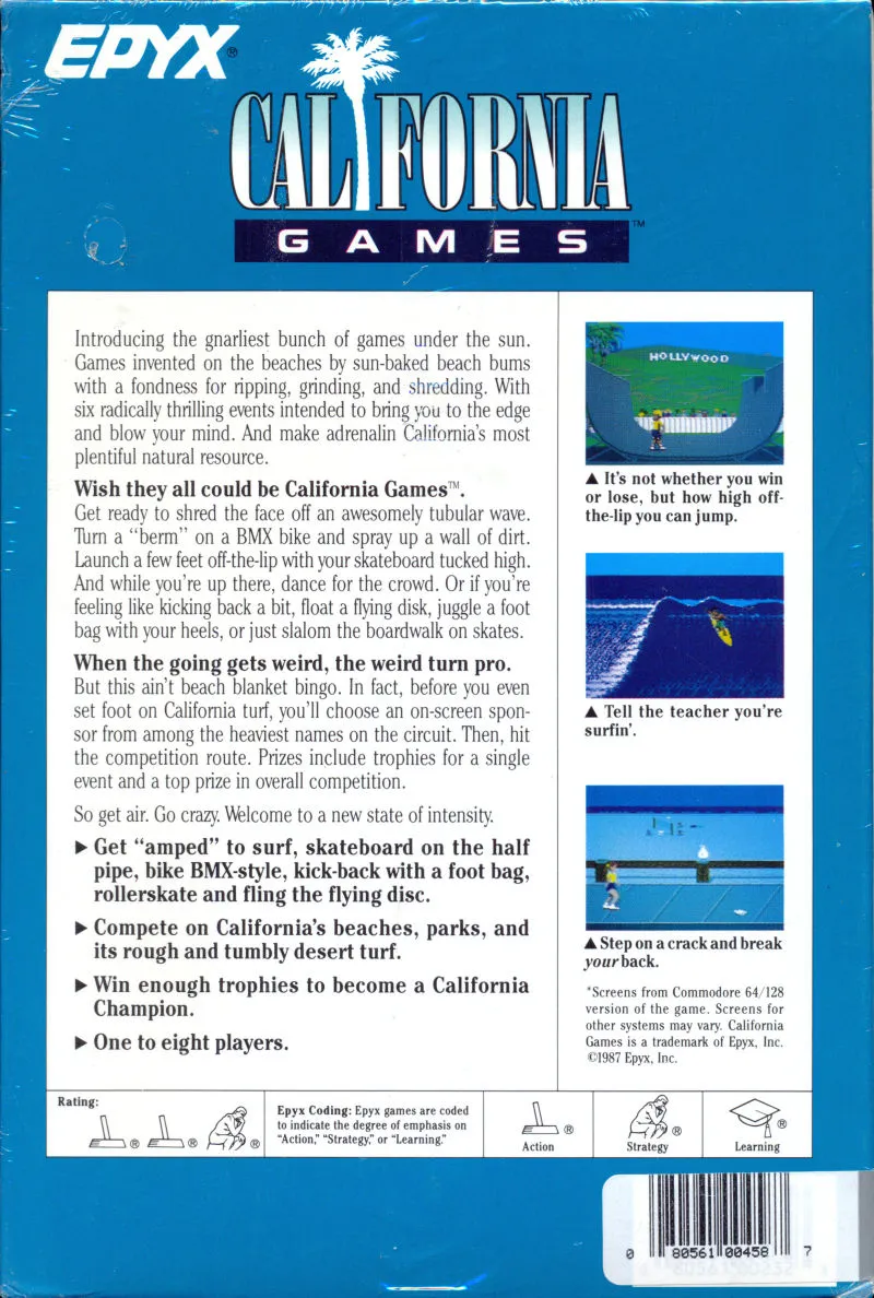 California Games box back