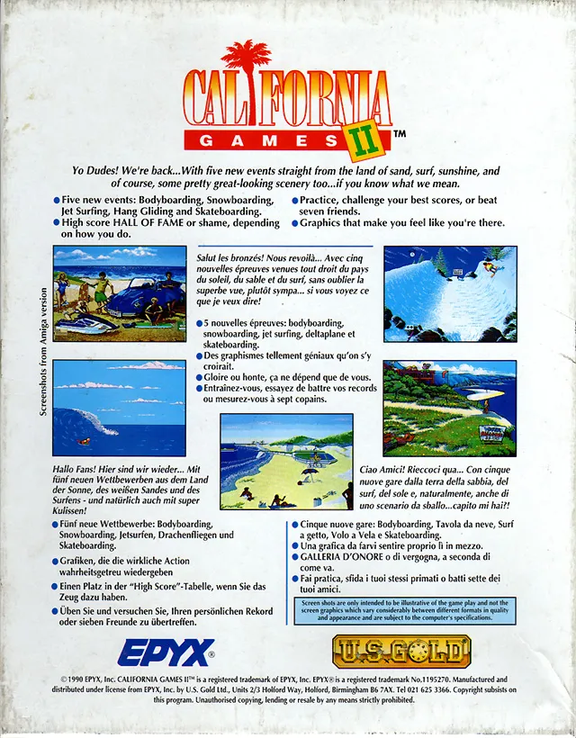 California Games II box back