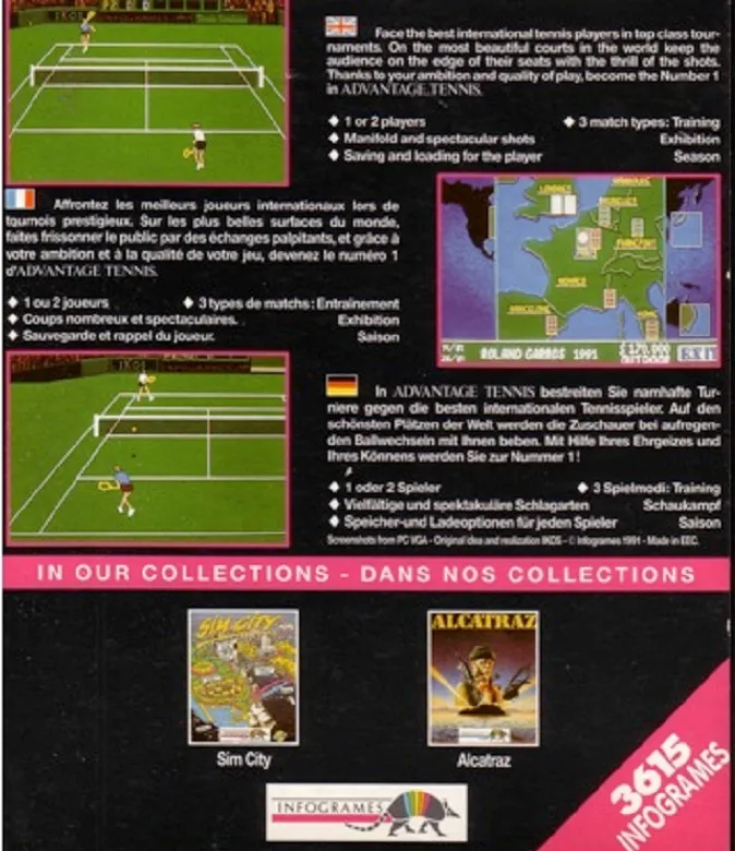 Advantage Tennis box back