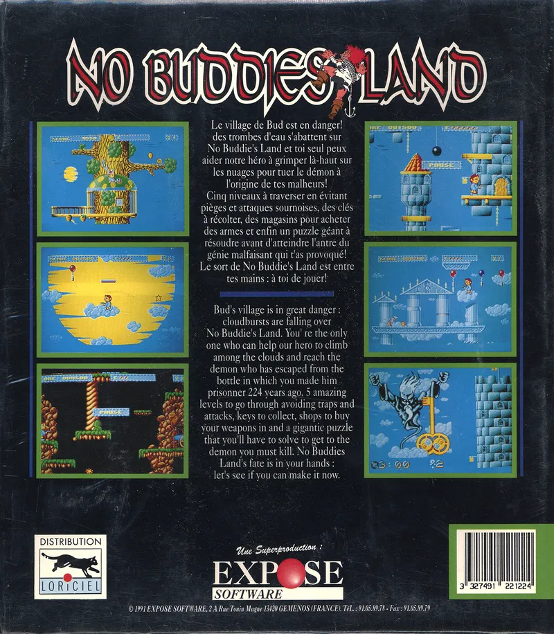 No Buddies Land box back