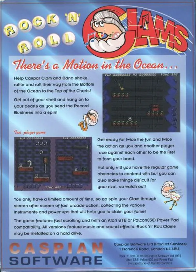 Rock 'n' Roll Clams box back
