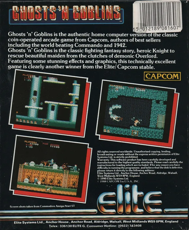 Ghosts 'n Goblins box back