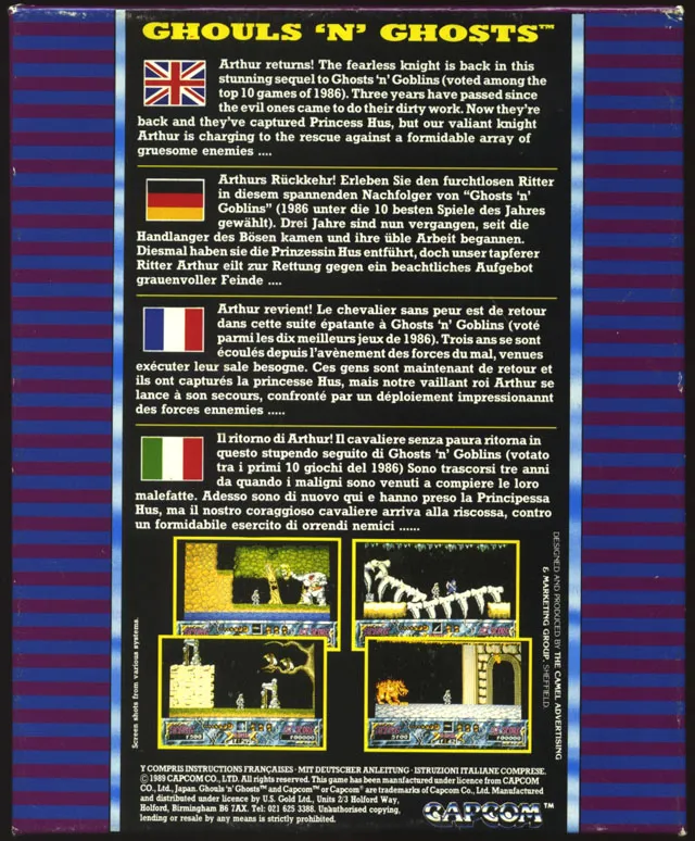 Ghouls 'n Ghosts box back