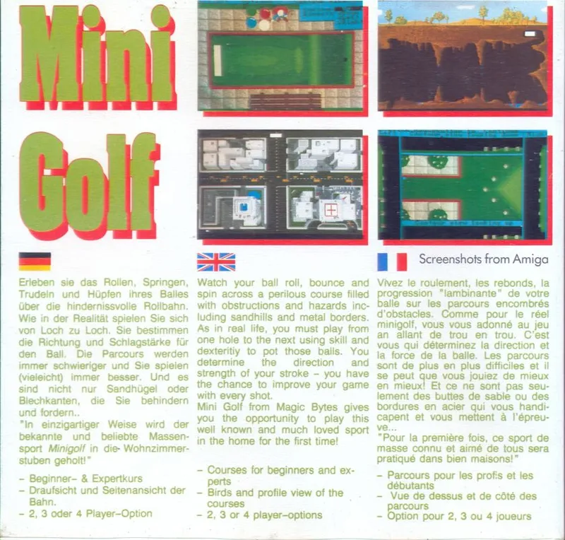 Mini Golf box back