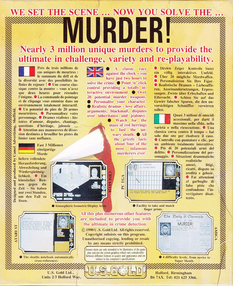 Murder! box back