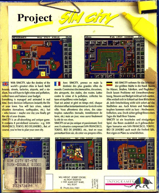 Sim City box back