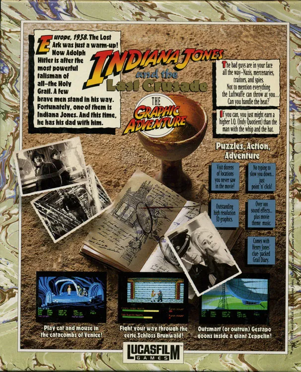 Indiana Jones and the Last Crusade box back