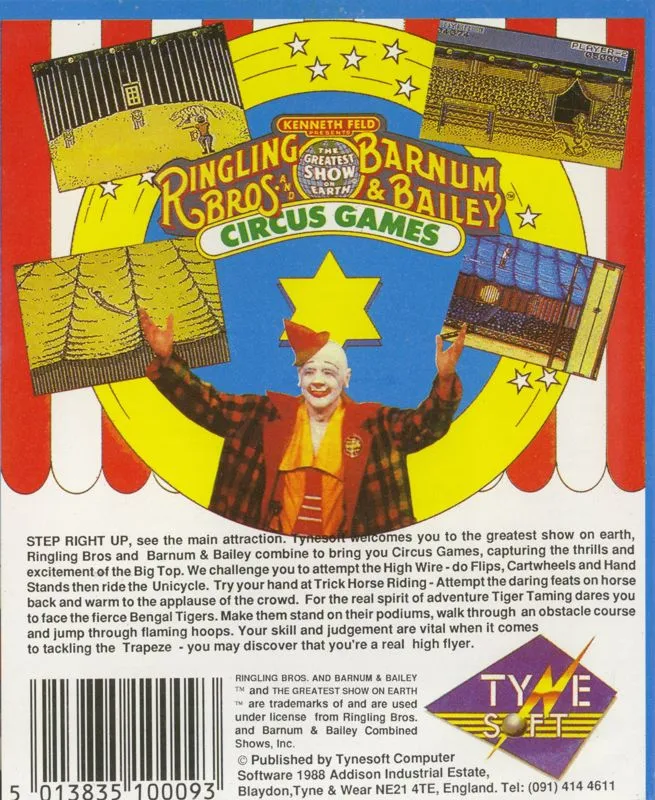 Circus Games box back