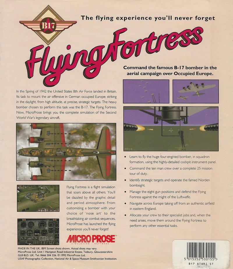 B17: Flying Fortress box back