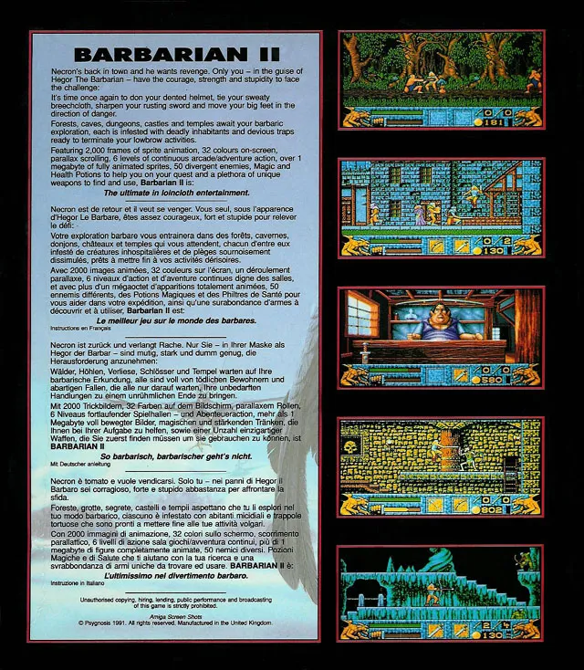 Barbarian II box back